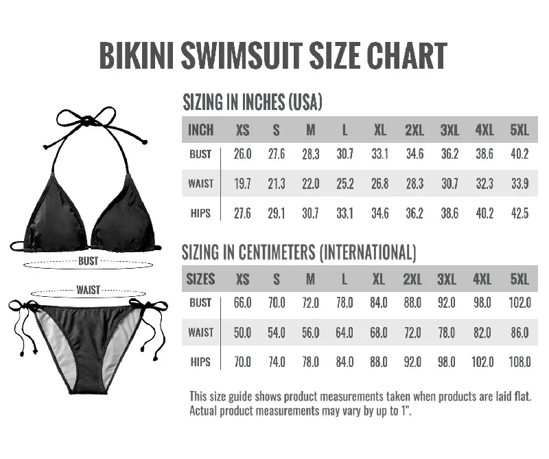 two-piece bikini sizechart