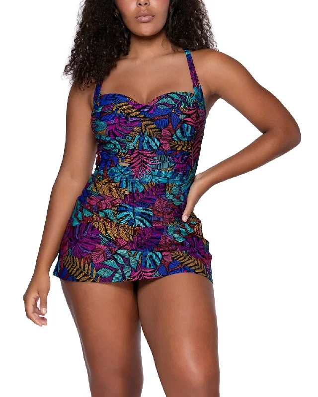 2023 Sunsets Escape Panama Palms Sienna Swimdress (More colors available) - 983