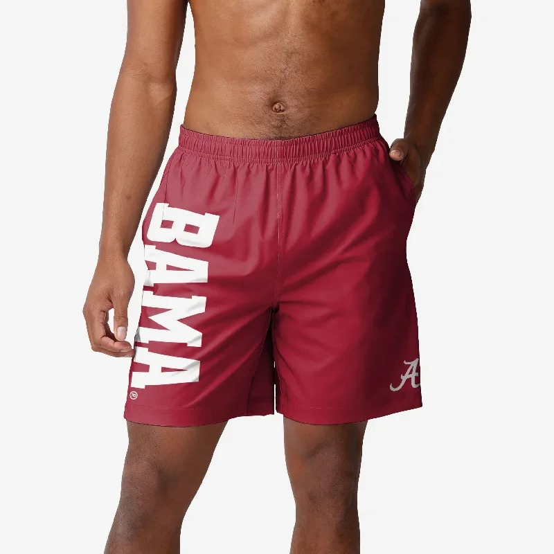 Alabama Crimson Tide Solid Wordmark Traditional Swimming Trunks