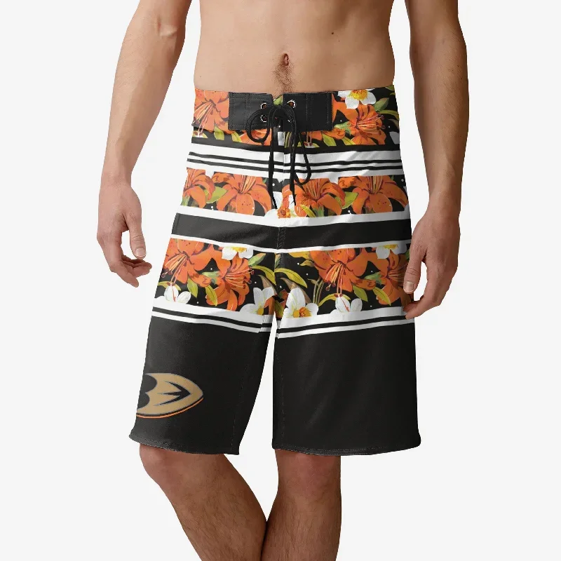 Anaheim Ducks Floral Stripe Boardshorts