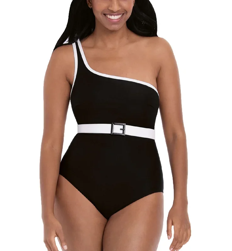 Anita Pure Graphics Noelia One Shoulder One Piece Swimsuit (7215)- Black