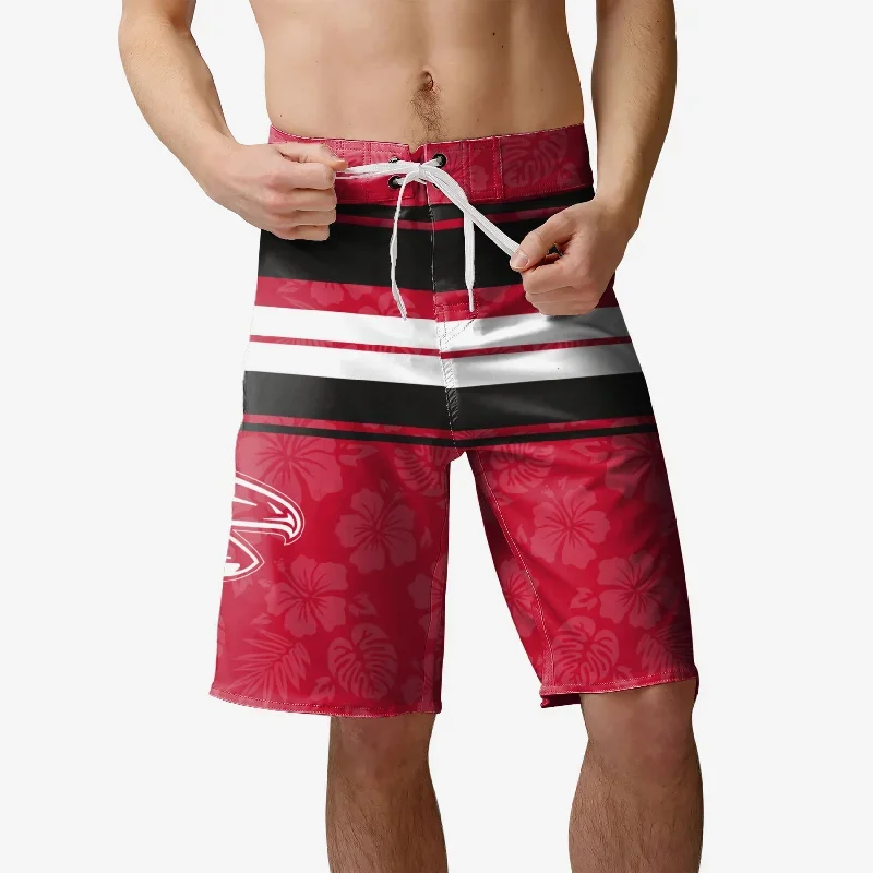 Atlanta Falcons Hibiscus Boardwalk Stripe Boardshorts