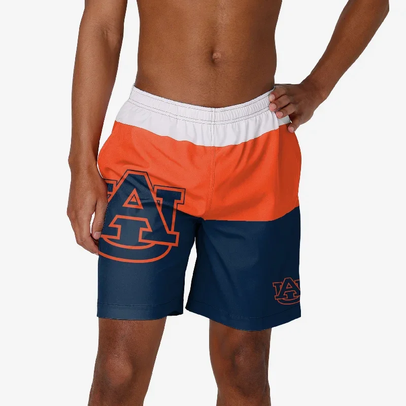 Auburn Tigers 3 Stripe Big Logo Swimming Trunks