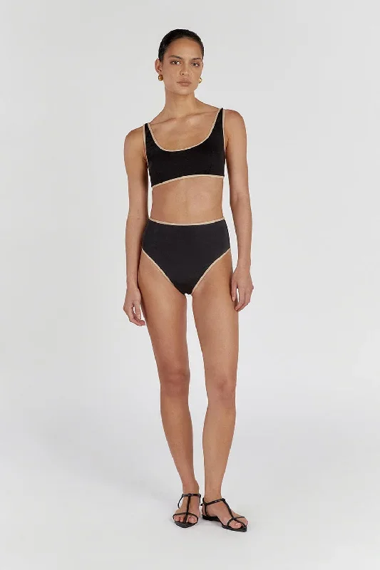 BAILEY BLACK CONTRAST WAIST BRIEF