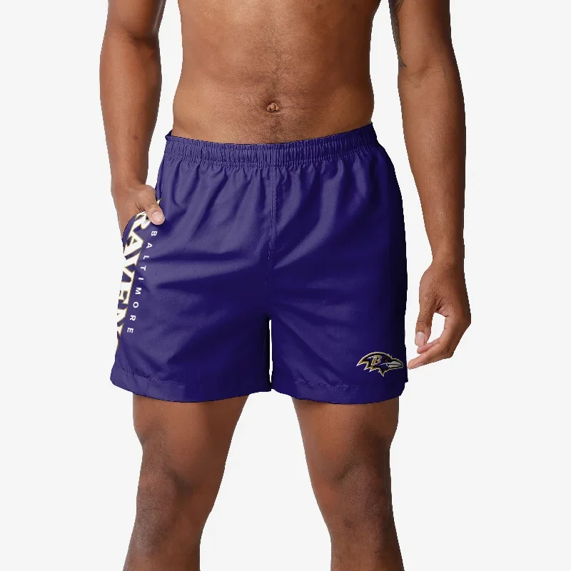 Baltimore Ravens Solid Wordmark 5.5"" Swimming Trunks