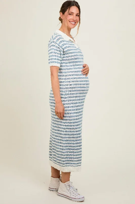 blue-collared-knit-maxi-maternity-dress