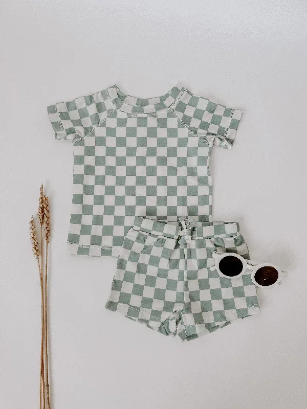 Blueberry Muffin Checkerboard Swim Set