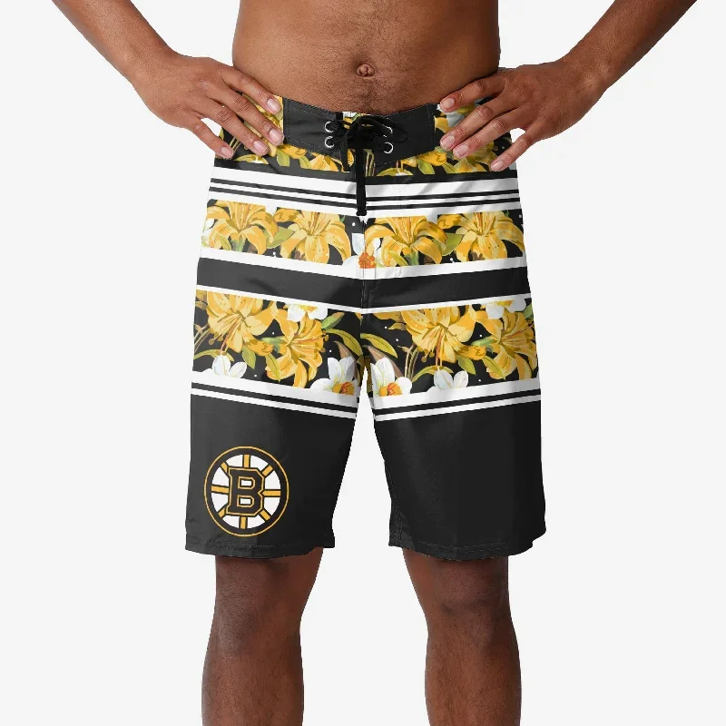 Boston Bruins Floral Stripe Boardshorts