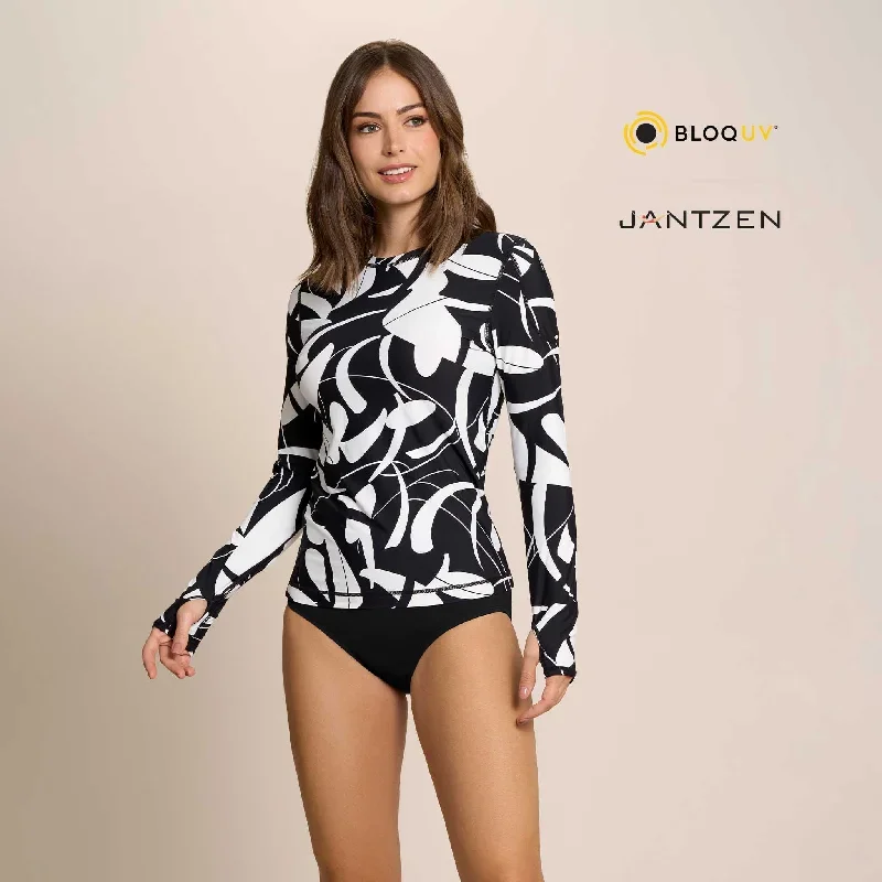 BOTANICAL DOMINO 24/7 SWIM RASH GUARD TEE