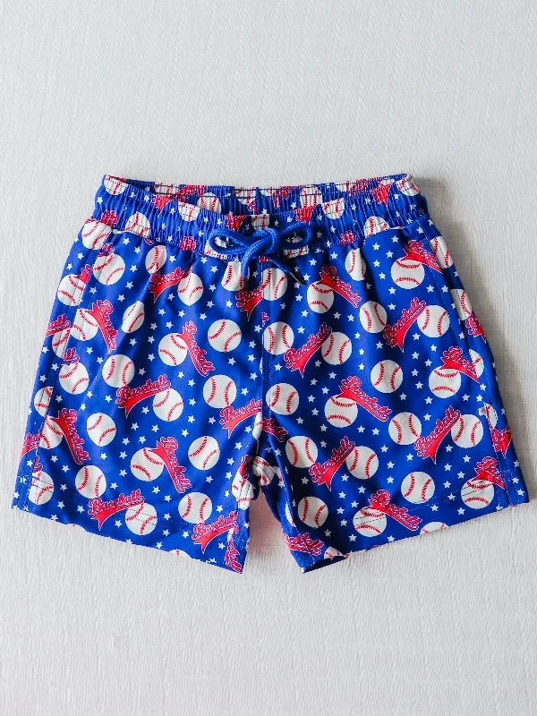 Boy's Swim Trunks - Baseball