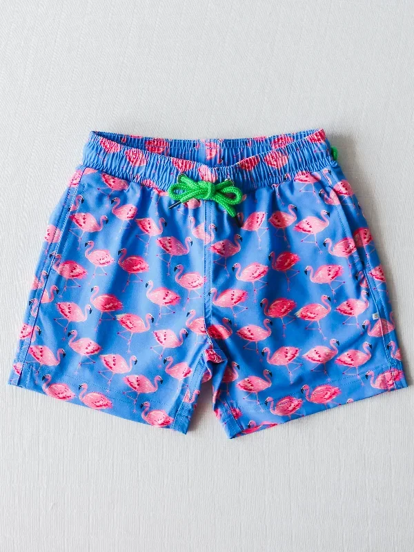 Boy's Swim Trunks - Flamingo Blue