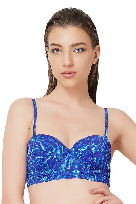 Swim Longline Bandeau Bra - Brushstroke Pr