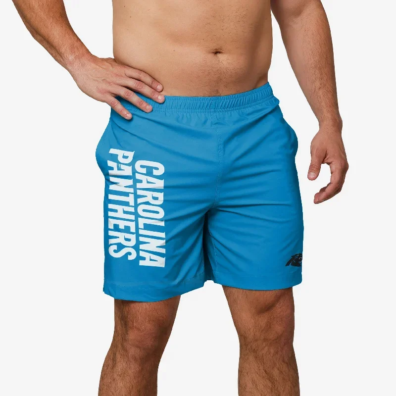 Carolina Panthers Solid Wordmark Traditional Swimming Trunks