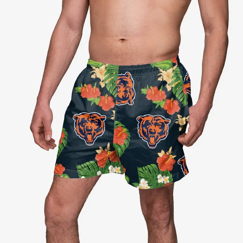 Chicago Bears Floral Swimming Trunks