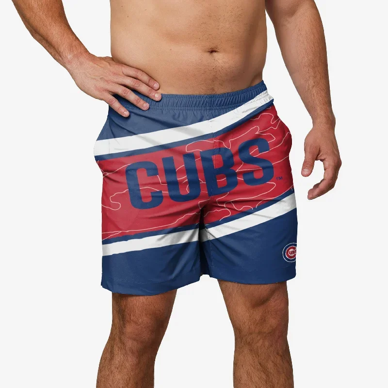 Chicago Cubs Big Wordmark Swimming Trunks