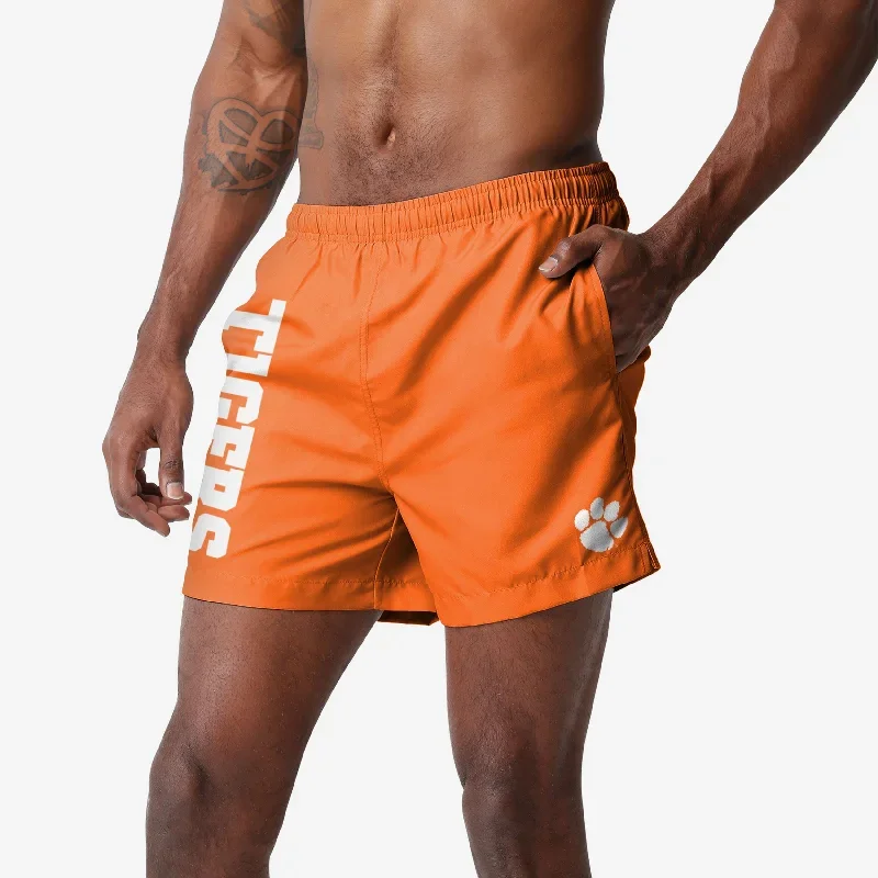 Clemson Tigers Solid Wordmark 5.5"" Swimming Trunks