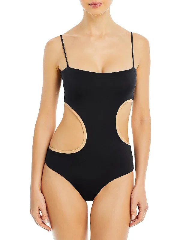 Coastlines Womens Tie Back Cut-Out One-Piece Swimsuit