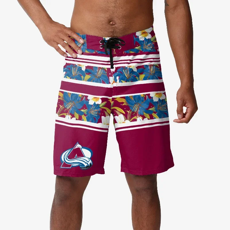 Colorado Avalanche Floral Stripe Boardshorts