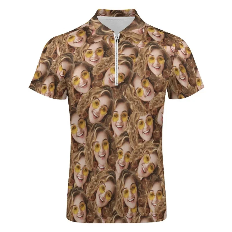 custom-face-seamless-selfie-mens-short-sleeve-polo-shirt-with-zipper-all-over-print-polo-shirt