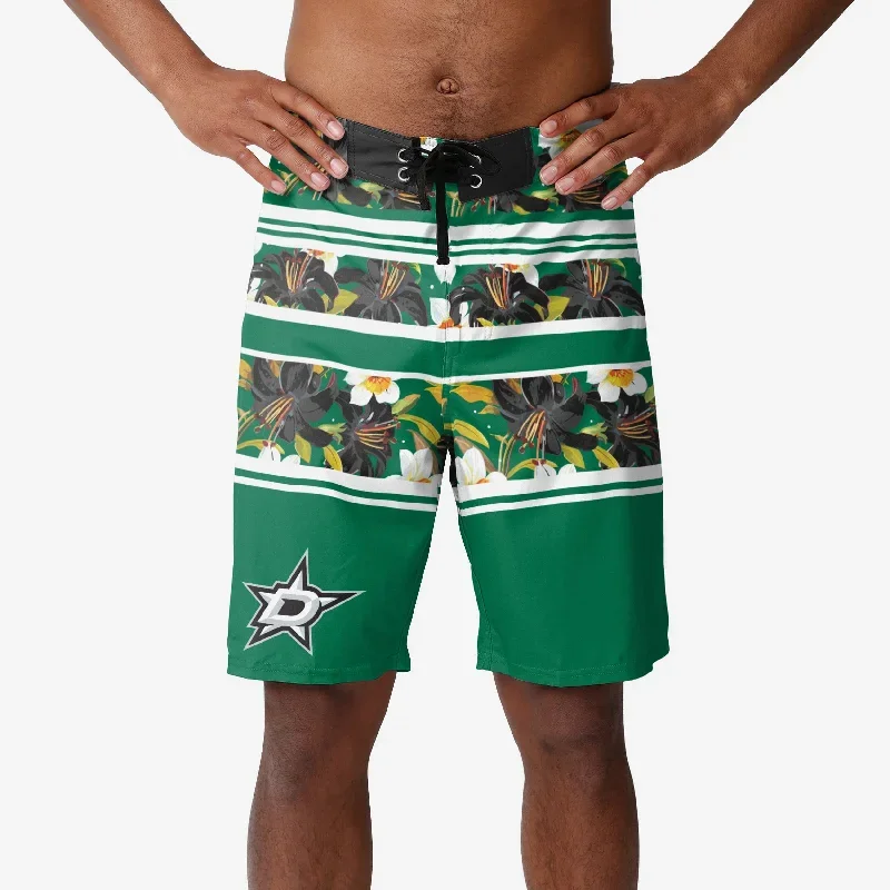 Dallas Stars Floral Stripe Boardshorts