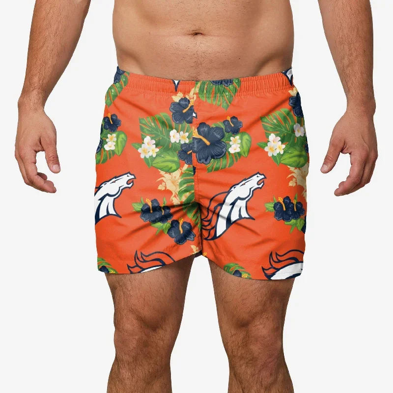 Denver Broncos Floral Swimming Trunks