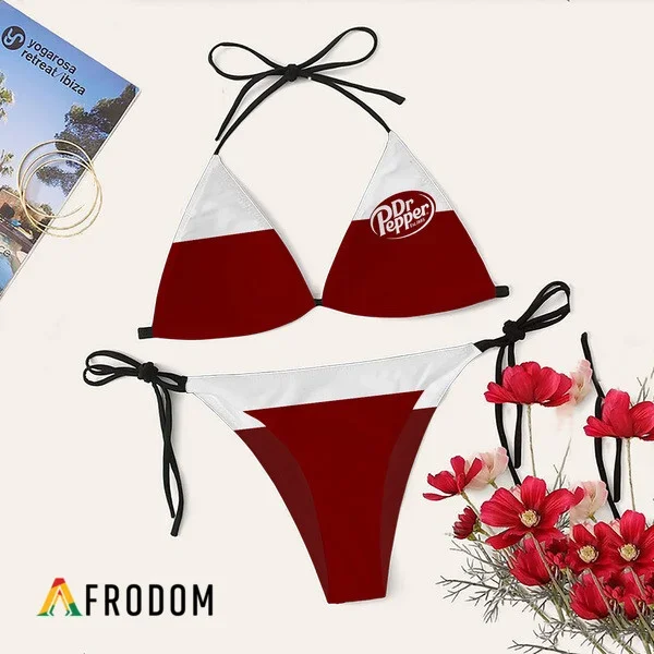 Dr. Pepper Triangle Bikini Set Swimsuit