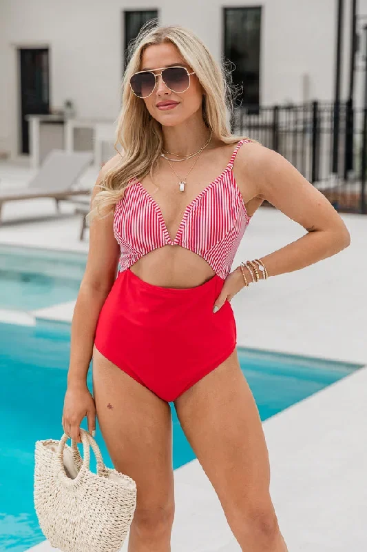 Earning My Stripes Red One Piece Swimsuit SALE