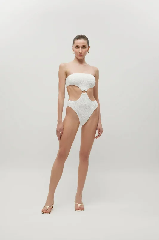 Eliza Crinkle Swimsuit / White