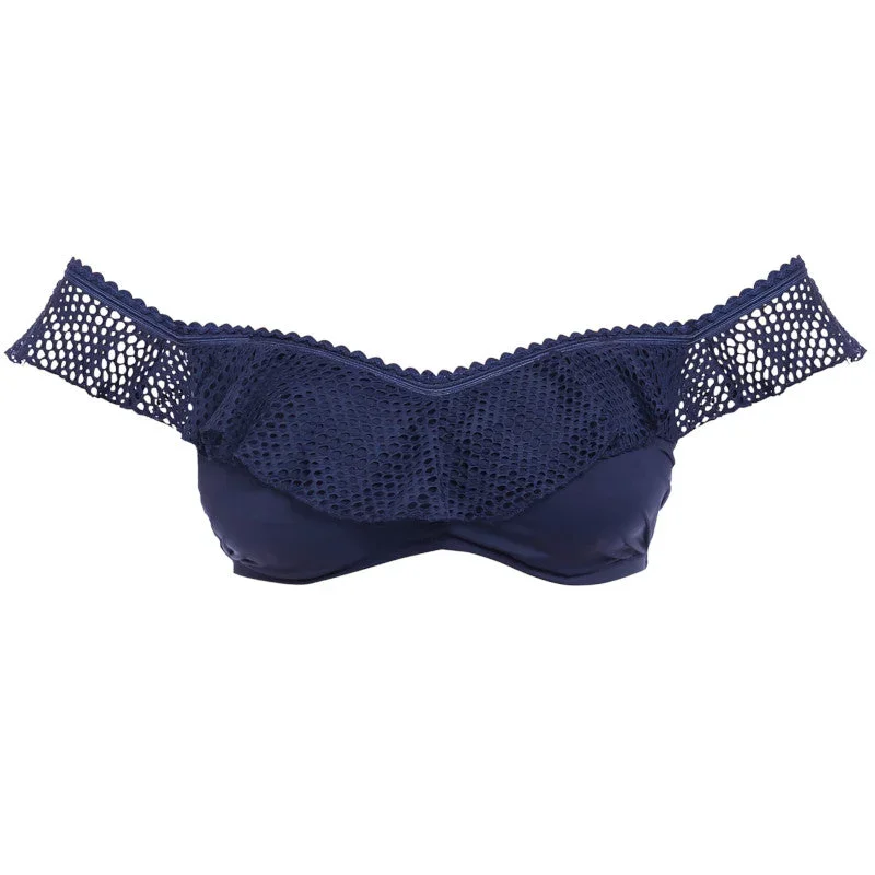 Marseille Twilight Blue Bardot Bikini Top - Fantasie Swim