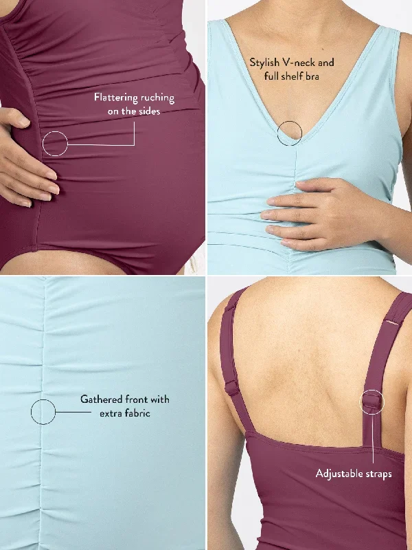 gathered-maternity-one-piece-swimsuit-maroon