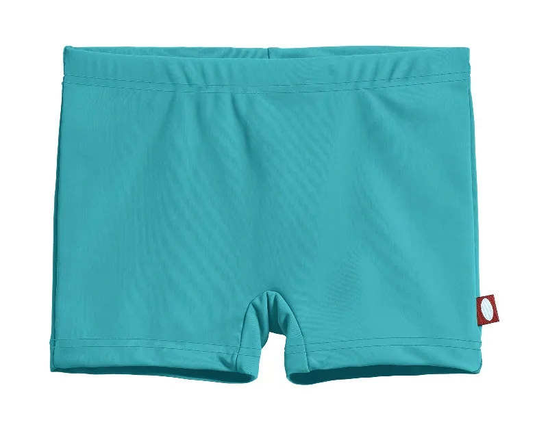 Girls Recycled Nylon UPF 50+ Swim Boy Shorts | Aquamarine