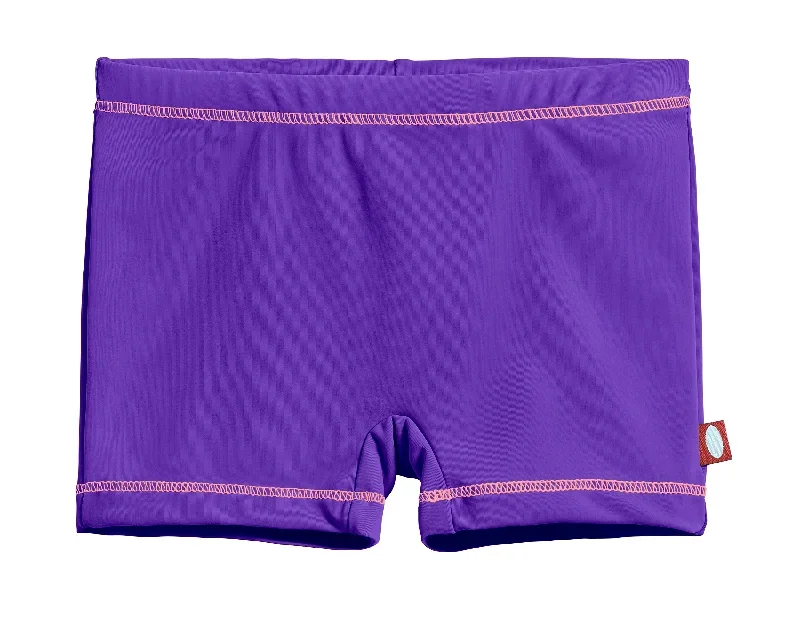 Girls UPF 50+ Swim Boy Shorts  | Purple