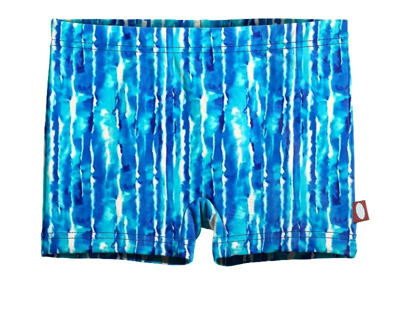 Girls UPF 50+ Printed Swim Boy Shorts  | Water Tie Dye