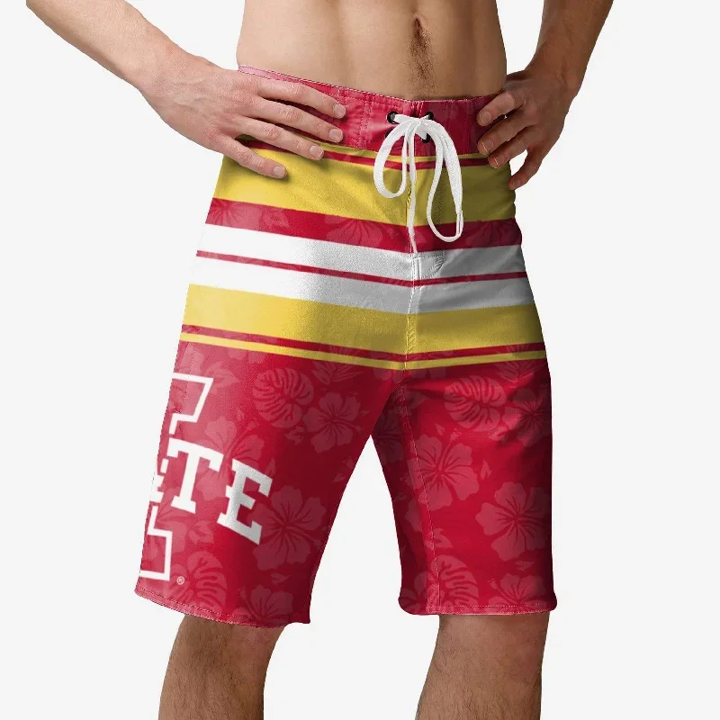 Iowa State Cyclones Hibiscus Boardwalk Stripe Boardshorts