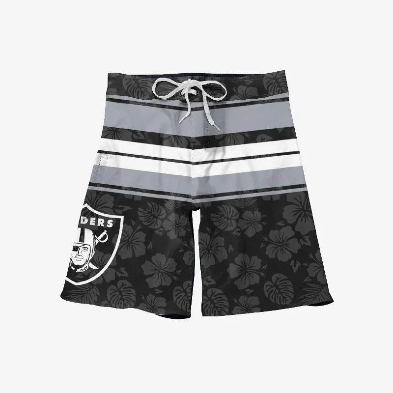 las-vegas-raiders-hibiscus-boardwalk-stripe-boardshorts