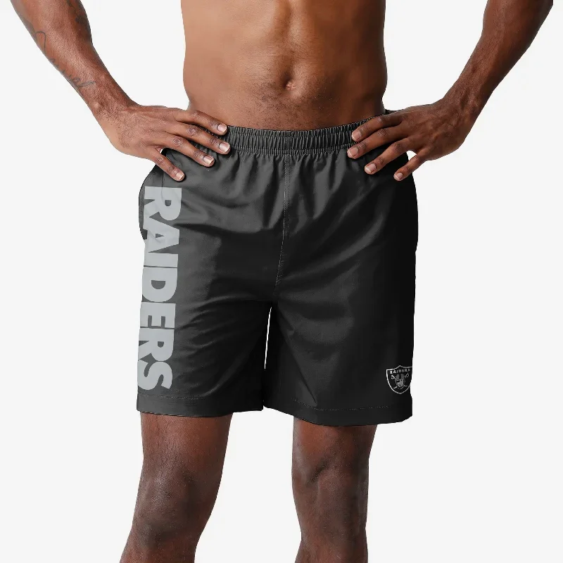 Las Vegas Raiders Solid Wordmark Traditional Swimming Trunks