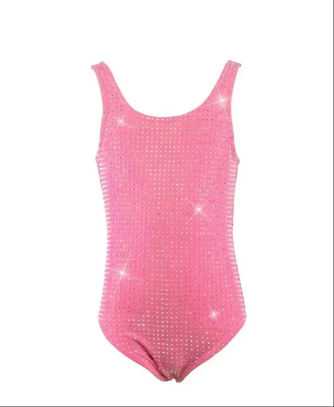 Lola and The Boys Pink Taylor Crystal Swimsuit