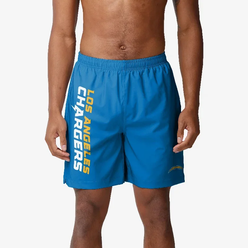 Los Angeles Chargers Solid Wordmark Traditional Swimming Trunks