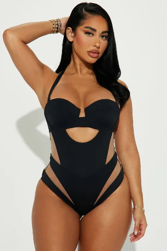 Megan Cutout 1 Piece Swimsuit - Black