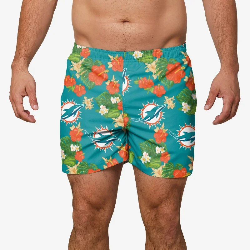 Miami Dolphins Floral Swimming Trunks