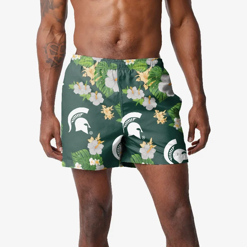 Michigan State Spartans Floral Swimming Trunks