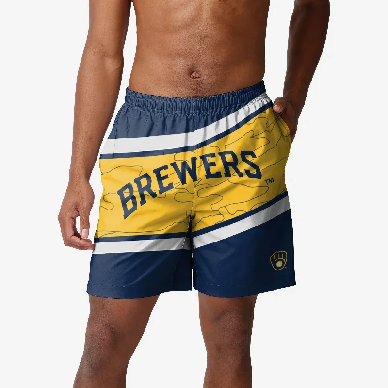 Milwaukee Brewers Big Wordmark Swimming Trunks