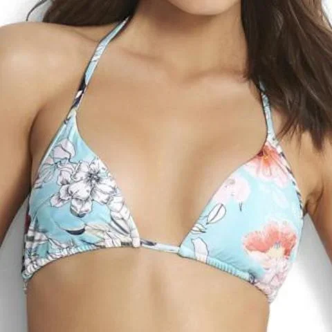 Modern love slide tri bikini top