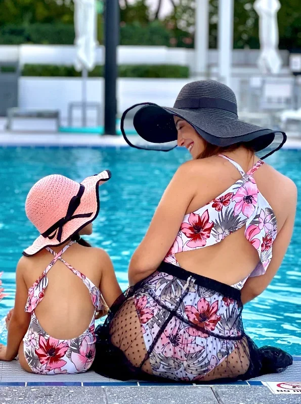 Mommy and Me Palm Blossom One Piece Swimsuit