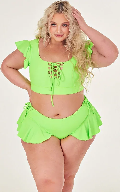 Naomi top in neon palm green