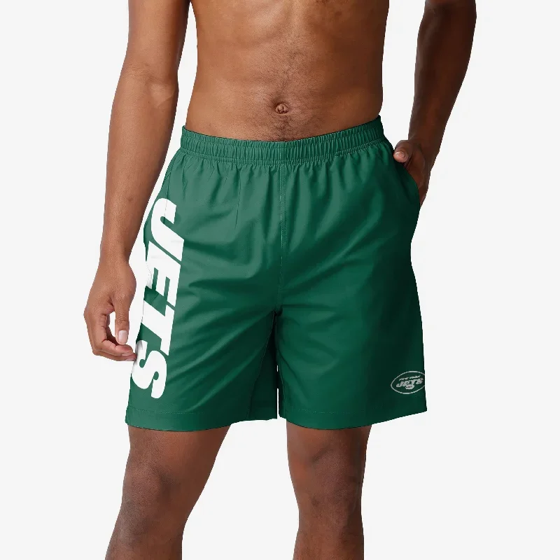 New York Jets Solid Wordmark Traditional Swimming Trunks