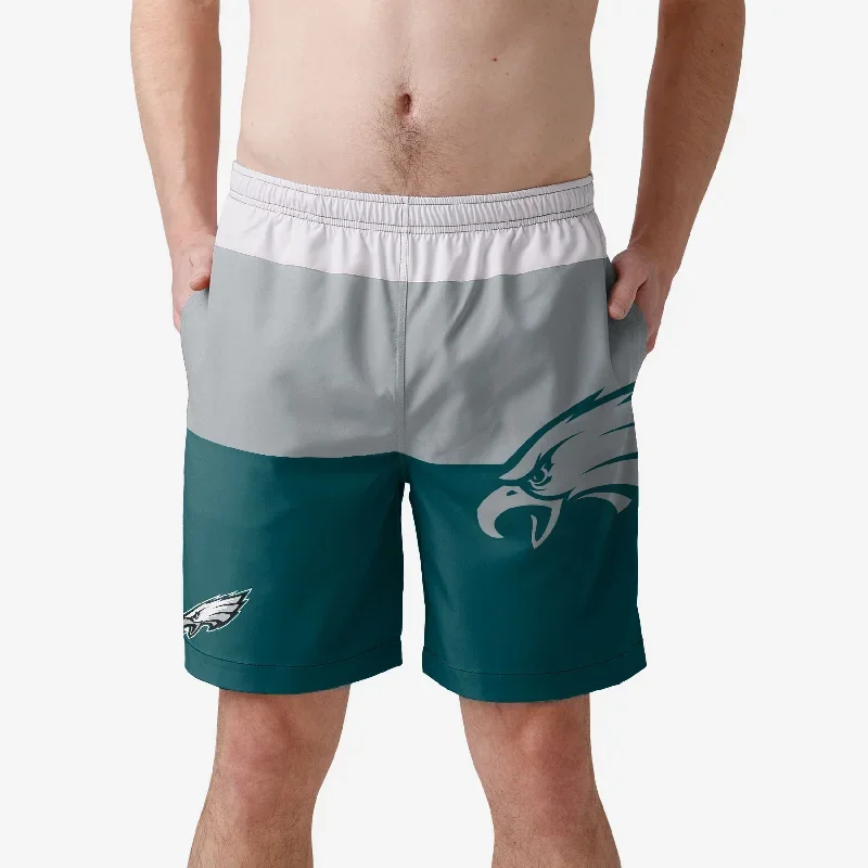 Philadelphia Eagles 3 Stripe Big Logo Swimming Trunks