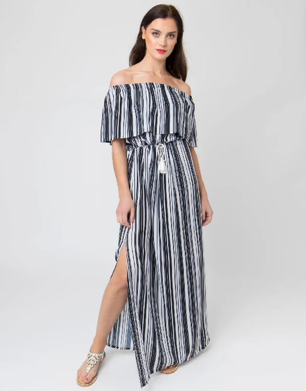 Sovana Maxi Dress - Black/White