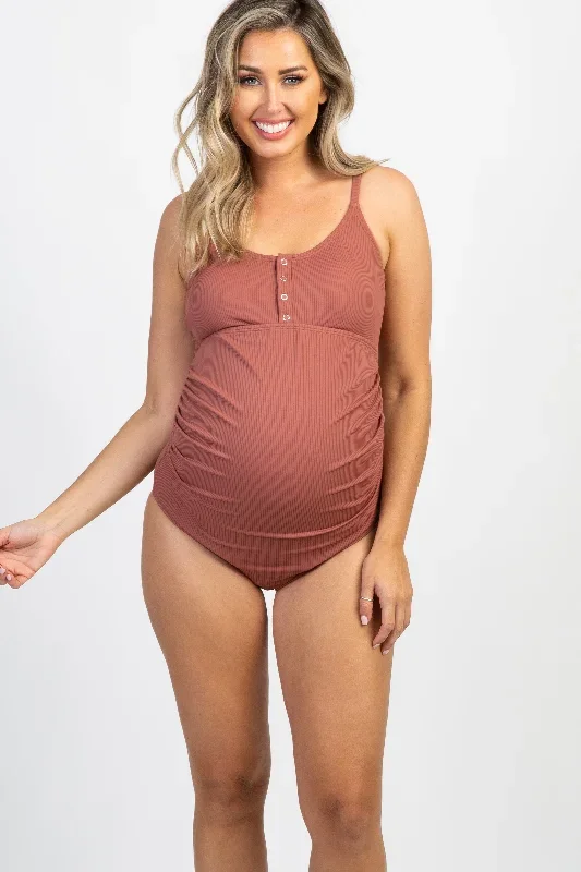 pinkblush-mauve-ribbed-snap-front-one-piece-maternity-swimsuit