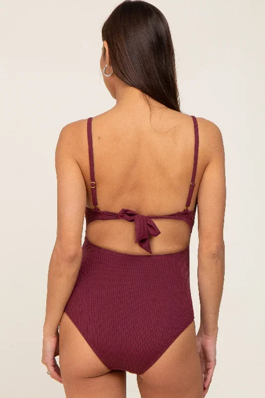 plum-ribbed-ruffle-ruched-maternity-one-piece-swimsuit